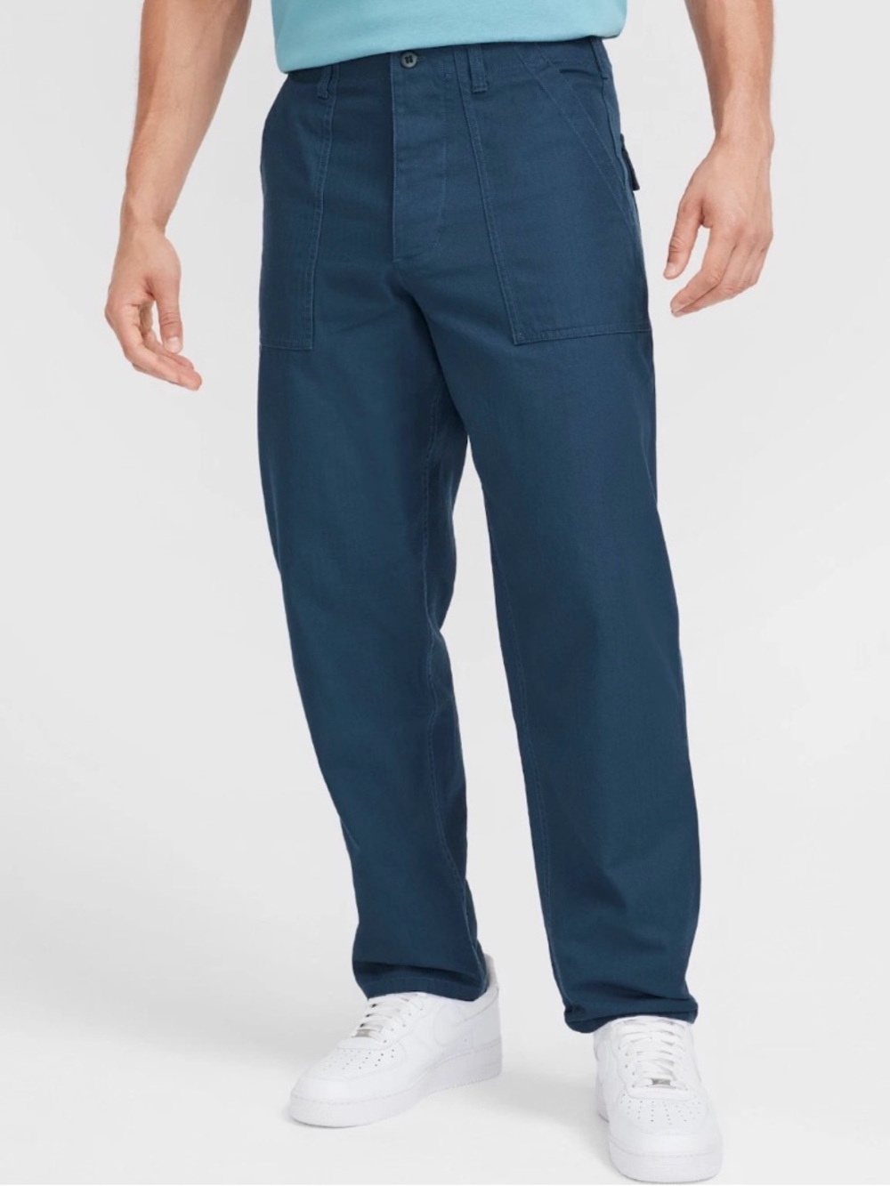 Nike Life Fatigue Military Inspired Loose Fit Straight Leg  Navy Blue Pants Mens